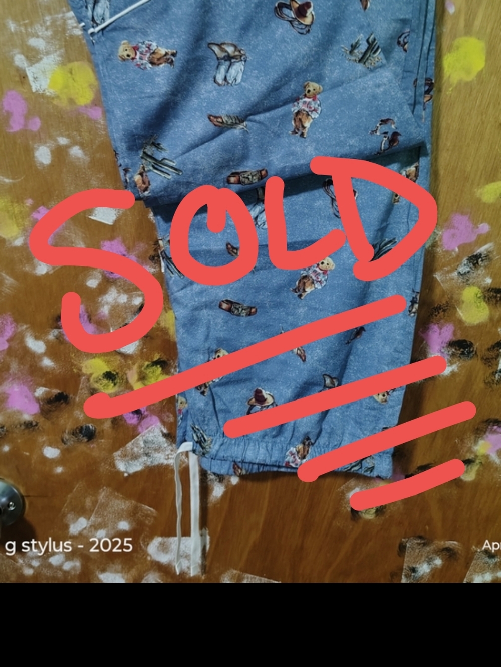 🔥😎 RALPH LAUREN - Drawstring Pajama Pants Bear Print